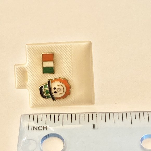 Leprechaun Hat Earrings Enamel Irish Flag St Patricks Day Celtic Shamrock Lucky - Picture 6 of 6